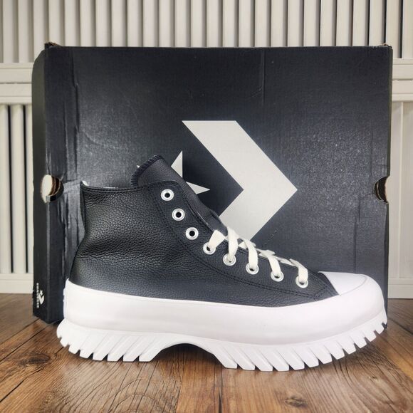 Converse Other - Converse CTAS Lugged 2.0 Hi Mens Sz 9 Black White Leather Chunky Sneakers Shoes